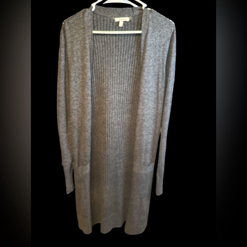 Maurice’s Long Gray Cardigan Sweater Size M
